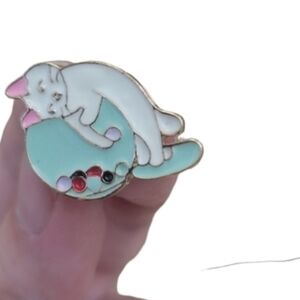 Cute Cat Brooch with Pastel Colors